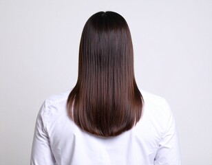 Naklejka premium 광택 스트레이트 헤어 뒷모습 Straight Shiny Hair Back View