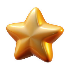 Golden star isolated on transparent background