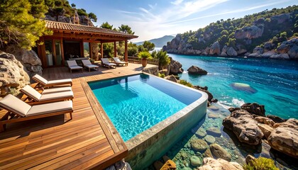 Obraz premium Luxurious seaside pool house