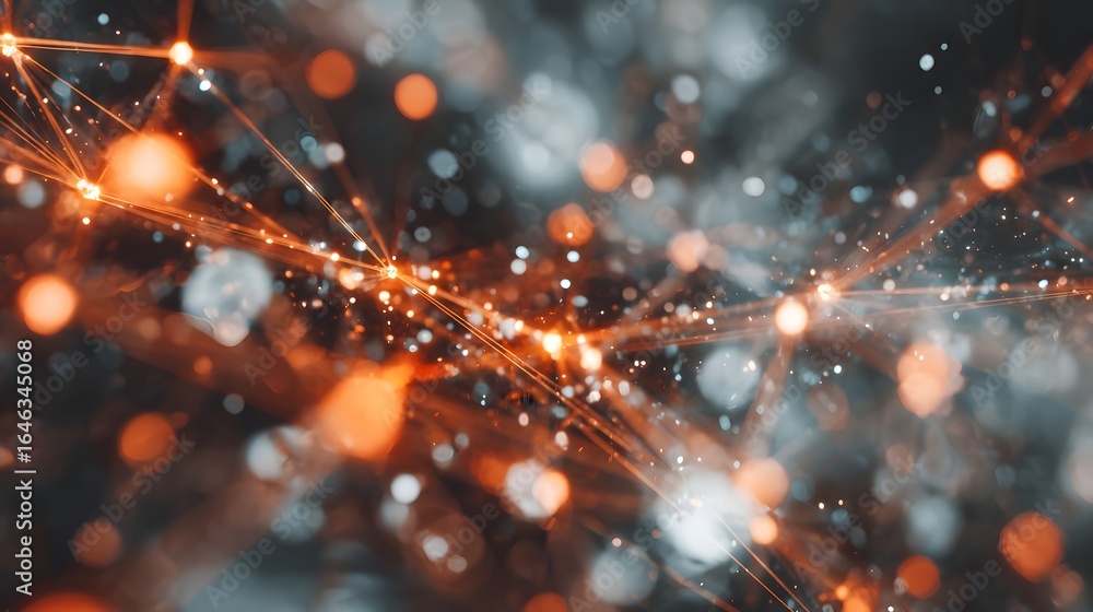 Poster abstract image of interconnected lines and glowing points.
