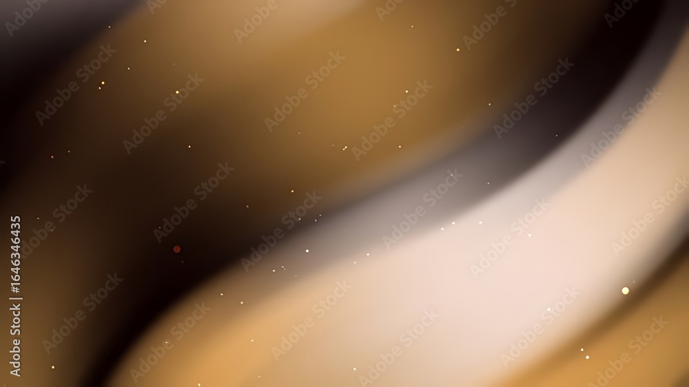 Poster abstract swirling design with soft colors and glittering particles.