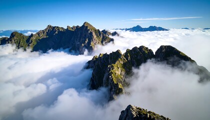 Mountain peaks above clouds (2)