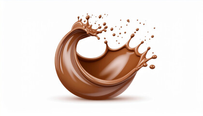Chocolate splash swirl. Choco drink