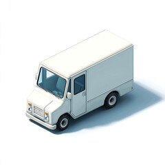 White delivery van, isometric view