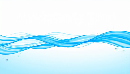 abstract blue wavy waterline isolated on white background for overlay decoration text