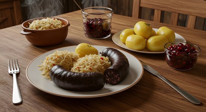 "Verivorst with Holiday Sauerkraut"