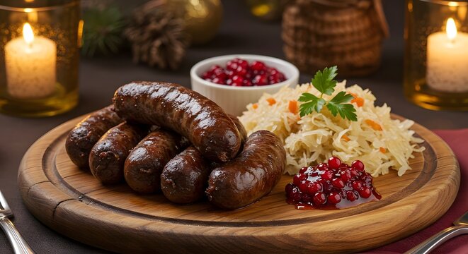 "Verivorst estonio tradicional con chucrut"