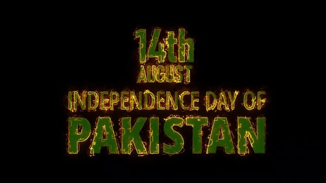 Neon &ldquo;Happy 89th Independence Day Pakistan&rdquo; text animation, perfect for patriotic celebrations, social media greetings, and creative motion graphics honoring Pakistan&rsquo;s freedom anniversary.