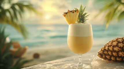 Tropical Pineapple Sunset Drink