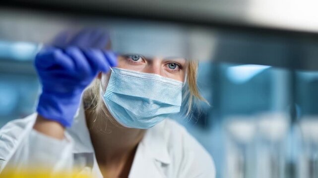 Innovative biomedical engineer evaluates sensor feedback during prototype trials in a sterile research lab focusing on optimizing device performance for medical applications.