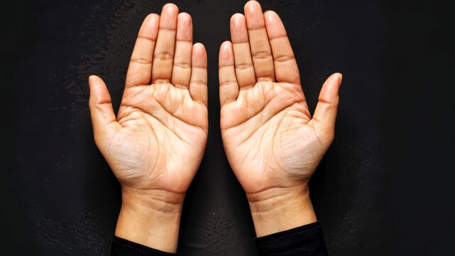 Open Hands Offering: Two hands, palms open, presented against a minimalist backdrop, embodying generosity and compassion in a simple, yet poignant visual narrative.