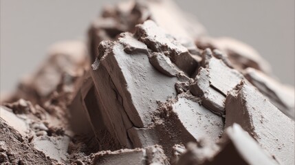 Close-up of a sculpted piece of hydro-reactive clay, partially swollen at one end where it absorbed moisture.