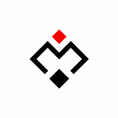 Diamond logo design with letter M concept.