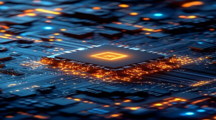 Glowing Circuit Board: Tech Innovation