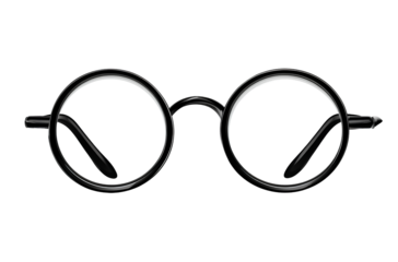  round glasses, white background, front view, clip art style, no shadow, high resolution, high quality, simple, minimalist iod. 