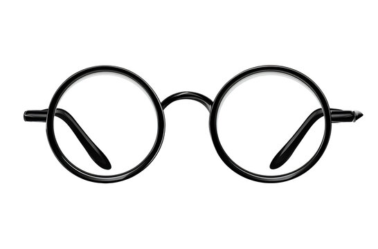 round glasses, white background, front view, clip art style, no shadow, high resolution, high quality, simple, minimalist iod. 