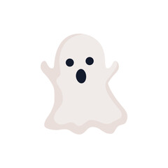 Cute Halloween Cartoon Ghost Vector