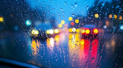 Rainy Night City Lights