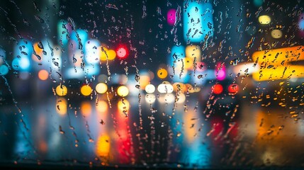 Rainy Night City Lights