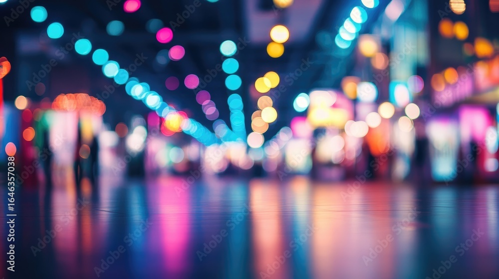 Poster city lights blur: a mesmerizing display of vibrant city lights transforms into an abstract compositi