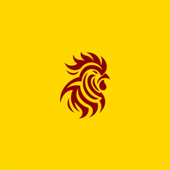 Abstract rooster head logo in clean minimalist design. © Leyde