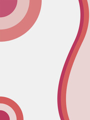 Vector art of abstract pink and red wavy lines and circles pattern on a white background