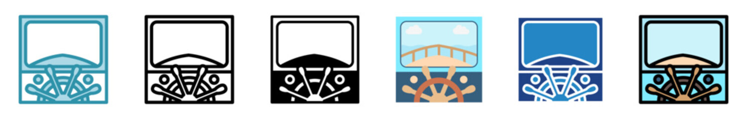 Wheelhouse Icon Multi Style Relate To Nautical, Sea, Marine, Navy. Use For Modern Concept, Ui, Ux Web And App Development. © arga muria