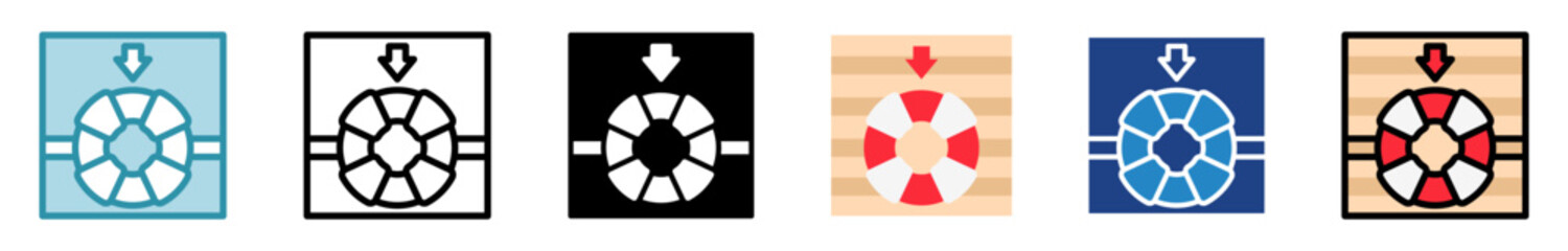 Life Buoy Icon Multi Style Relate To Nautical, Sea, Marine, Navy. Use For Modern Concept, Ui, Ux Web And App Development.