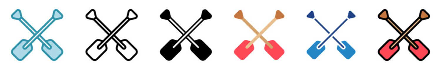 Paddle Icon Multi Style Relate To Nautical, Sea, Marine, Navy. Use For Modern Concept, Ui, Ux Web And App Development.