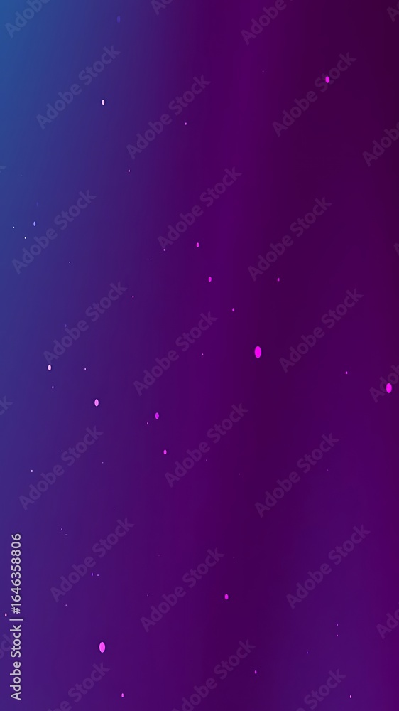Poster purple and blue gradient background with glowing particles.