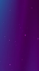 Purple and blue gradient background with glowing particles.