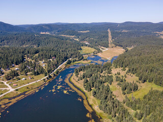 Summer view of Beglika Reservoir, Bulgaria