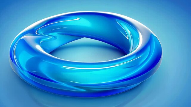 Azure Vortex: A mesmerizing depiction of a luminous, toroidal form in a gradient of vibrant blue hues, creating a captivating visual effect.