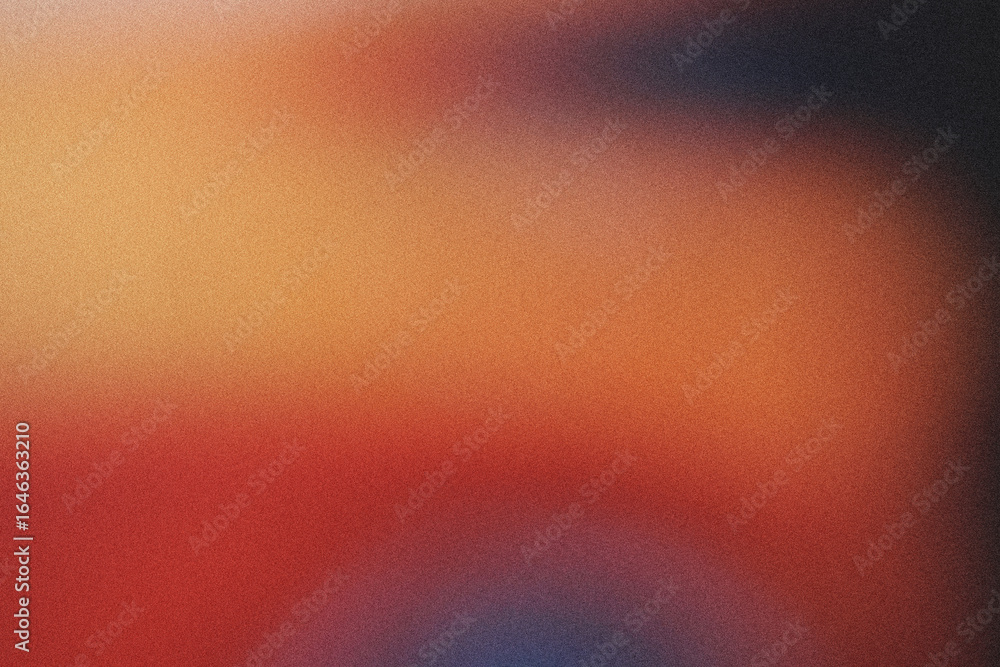 Poster orange grainy texture effect abstract gradient background dark vibrant color flow wave copy space