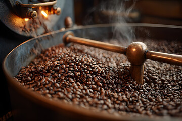 Obraz premium Mixing roasted coffee
