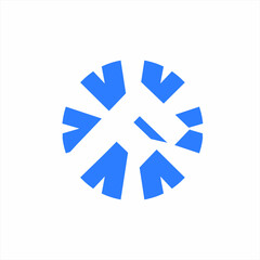 Snowflake logo design with letter F.