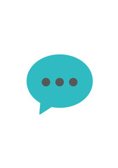 Teal speech bubble with three gray ellipses indicating ongoing text.