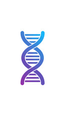A stylized, abstract representation of a DNA double helix, rendered in gradient hues.