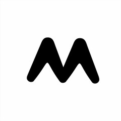 Initial letter M logo design with boomerang elements.
