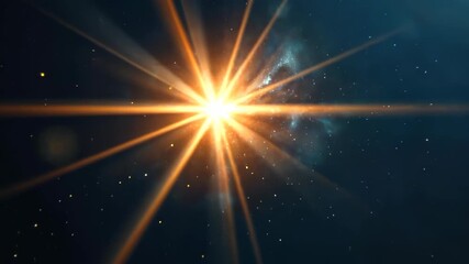 Cosmic Burst: A dazzling celestial event, a supernova explosion radiating golden light against the deep, inky vastness of space. - Powered by Adobe