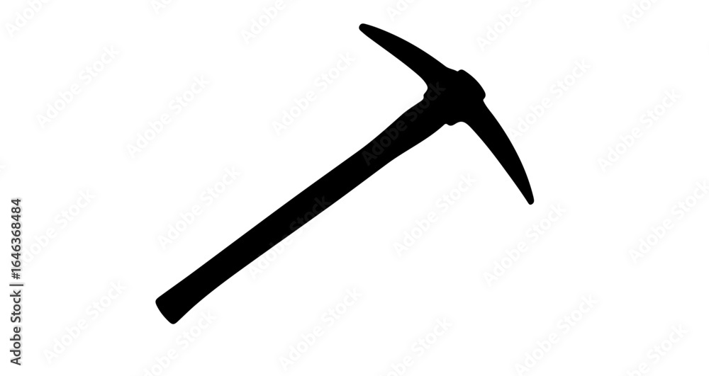 Poster object pickaxe tool vector illustration for mining and construction work equipment and design elemen