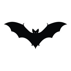 Vector silhouette illustration of a flying Halloween bat isolated on a white background