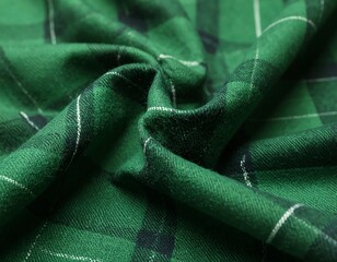 Green plaid fabric texture