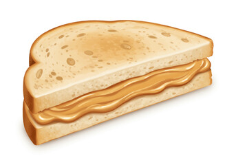 Peanut butter sandwich two bread slices with peanut butter filling