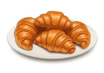 Plate with croissants
