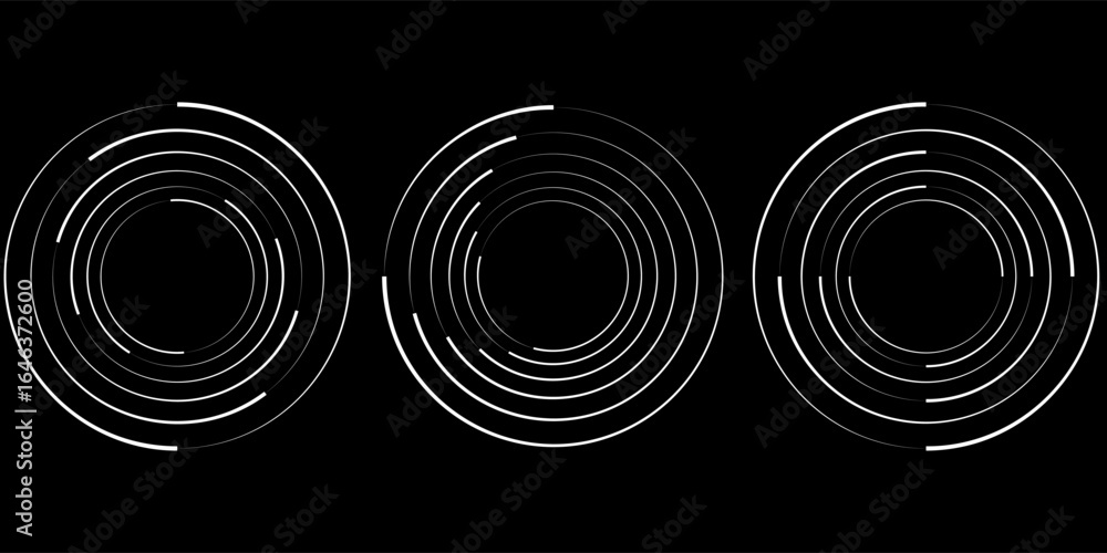 Poster set of speed lines in circle form. radial speed lines in circle form for comic books. technology rou