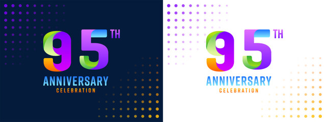 95th anniversary vector background with colorful numbers, design for business, event, celebration