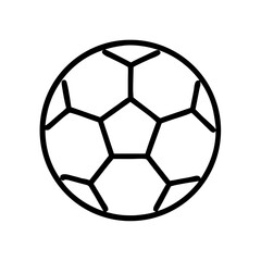 Obraz premium vectorized soccer ball outline in simple black design icon on white background 