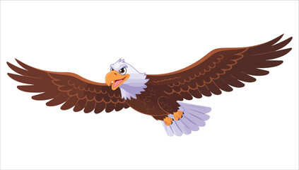 freedom symbol eagle in flight vector illustration white space