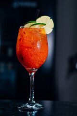 cocktail with lime